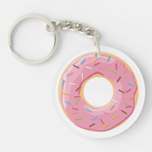 Retro Colourful Doughnuts Pattern Minimalist Fun P Key Ring