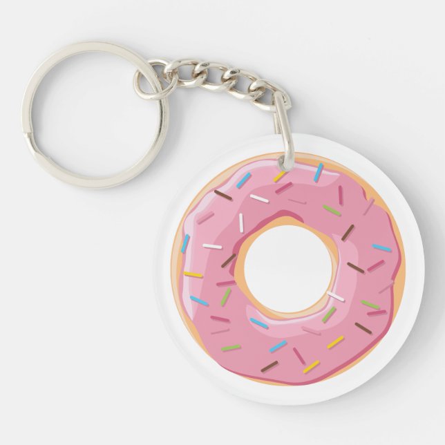 Retro Colourful Doughnuts Pattern Minimalist Fun P Key Ring (Front)