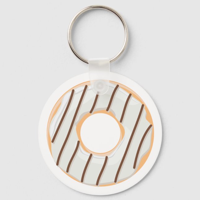 Retro Colourful Doughnuts Pattern Minimalist Fun P Key Ring (Front)