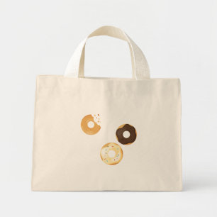 Retro Colourful Doughnuts Pattern Minimalist Fun P Mini Tote Bag