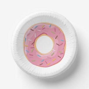 Retro Colourful Doughnuts Pattern Minimalist Fun P Paper Plate