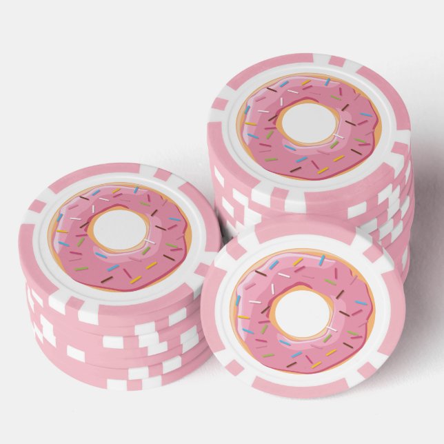 Retro Colourful Doughnuts Pattern Minimalist Fun P Poker Chips (Stack)
