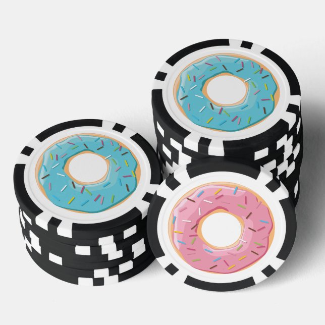 Retro Colourful Doughnuts Pattern Minimalist Fun P Poker Chips (Stack)