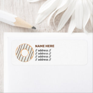 Retro Colourful Doughnuts Pattern Minimalist Fun P Return Address Label