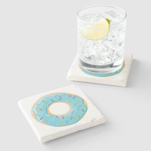 Retro Colourful Doughnuts Pattern Minimalist Fun P Stone Coaster