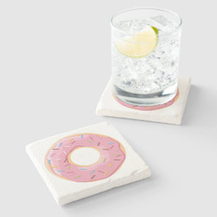Retro Colourful Doughnuts Pattern Minimalist Fun P Stone Coaster