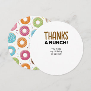 Retro Colourful Doughnuts Pattern Minimalist Fun P Thank You Card