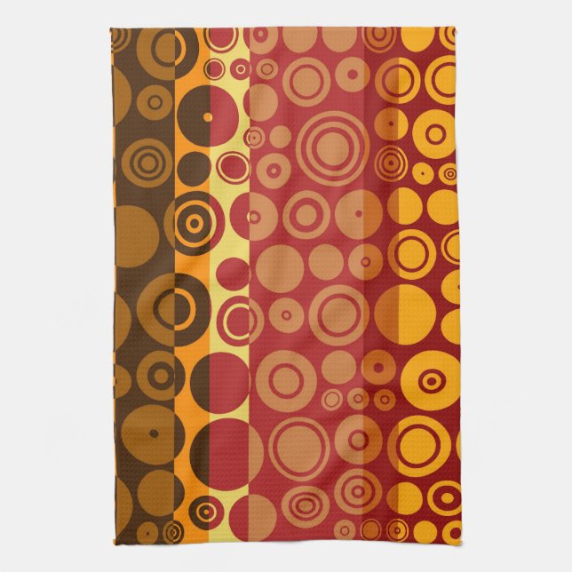 Retro Colourful Fifties Abstract Art 2 Tea Towel (Vertical)