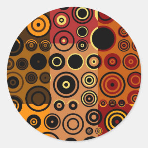 Retro Colourful Fifties Abstract Art Classic Round Sticker