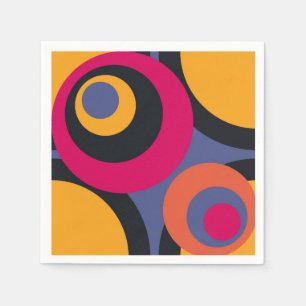 Retro Colourful Fifties Abstract Art Napkin