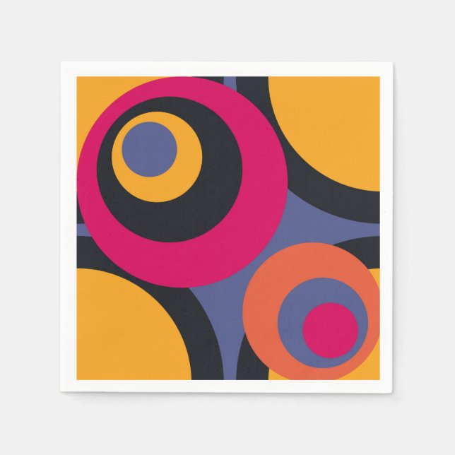 Retro Colourful Fifties Abstract Art Napkin (Front)