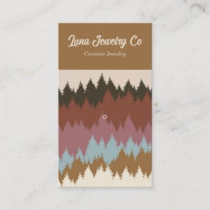 Retro Colourful Forest 1 Pin Jewellery Business Ca Business Card