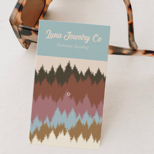 Retro Colourful Forest 1 Pin Jewellery Business Ca Card