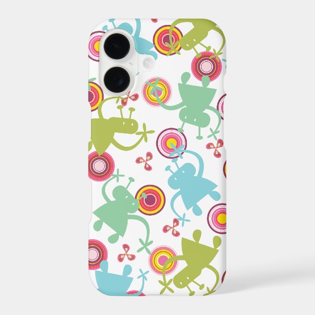 Retro Colourful Fun Cute Boy Cartoon Aliens Casing (Back)