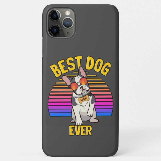 Retro Colourful Funny Boston Terrier Best Dog Case-Mate iPhone Case (Back)