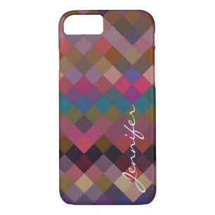 Retro Colourful Geometric Diamond Pattern #17 iPhone 8/7 Case
