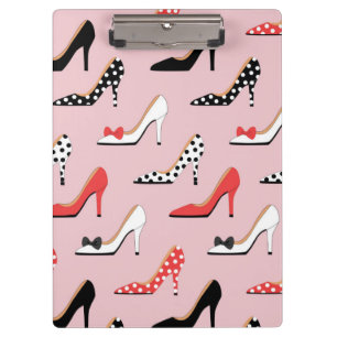 Retro Colourful Girly High Heel Pump Shoes Pattern Clipboard