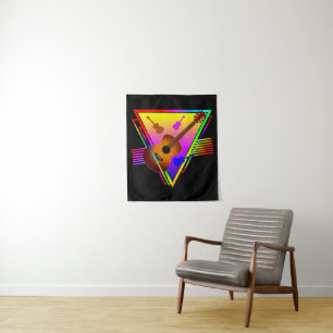 Retro Colourful Guitar Tapestry