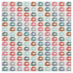 Retro Colourful Lips #33 Fabric
