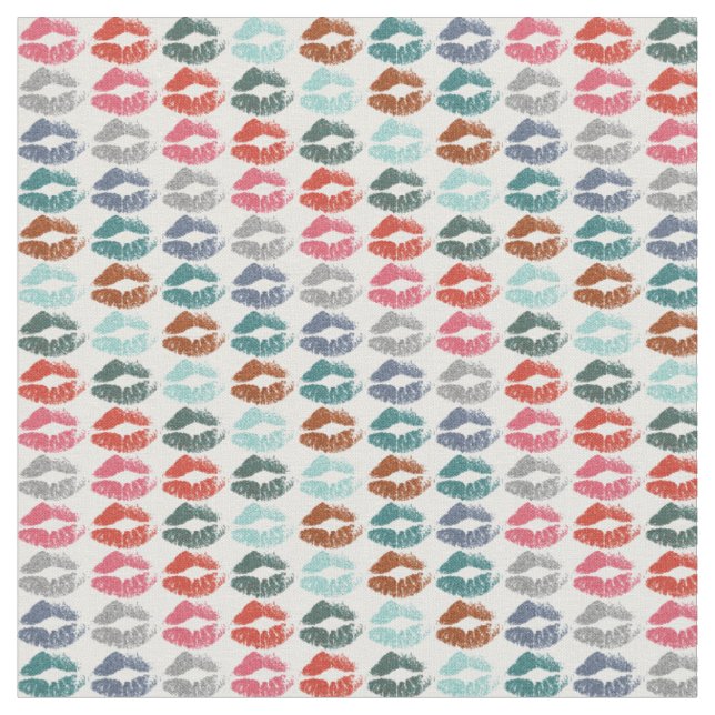 Retro Colourful Lips #33 Fabric (Close Up)