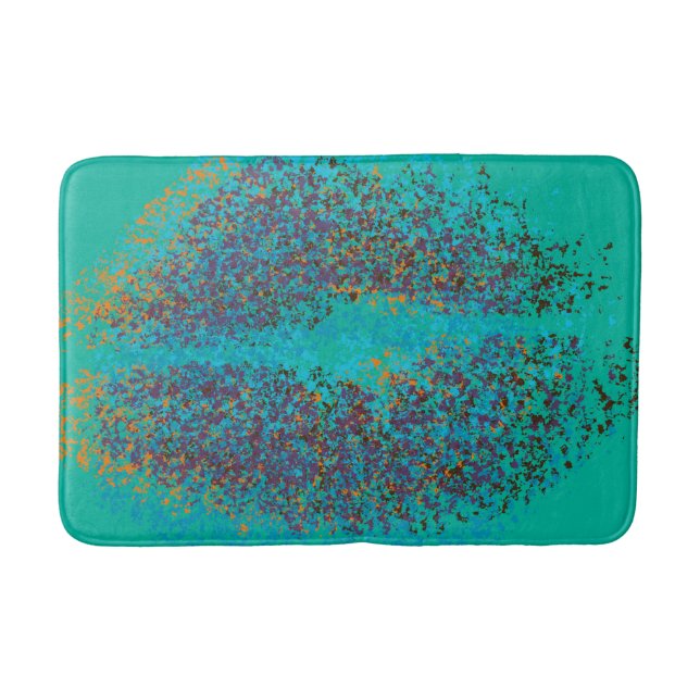 Retro Colourful Lips Bath Mat (Front)