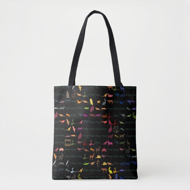 Retro Colourful Modern Animals Pattern #2 Tote Bag (Front)