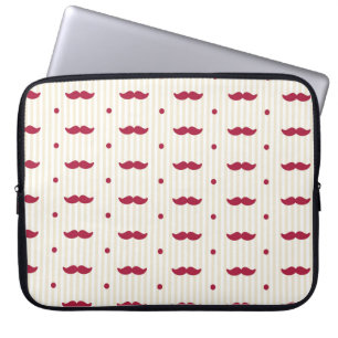 Retro Colourful Moustache Stache Handlebar Laptop Sleeve