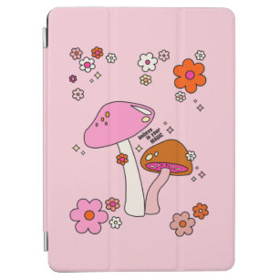 Retro Colourful Mushrooms And Flowers Pink iPad Air Cover