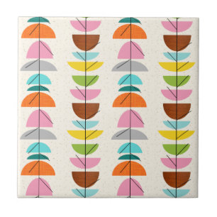 Retro Colourful Nests Ceramic Tile