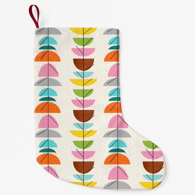 Retro Colourful Nests Christmas Stocking (Front)