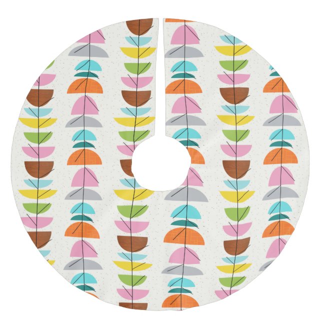 Retro Colourful Nests Christmas Tree Skirt (Front)