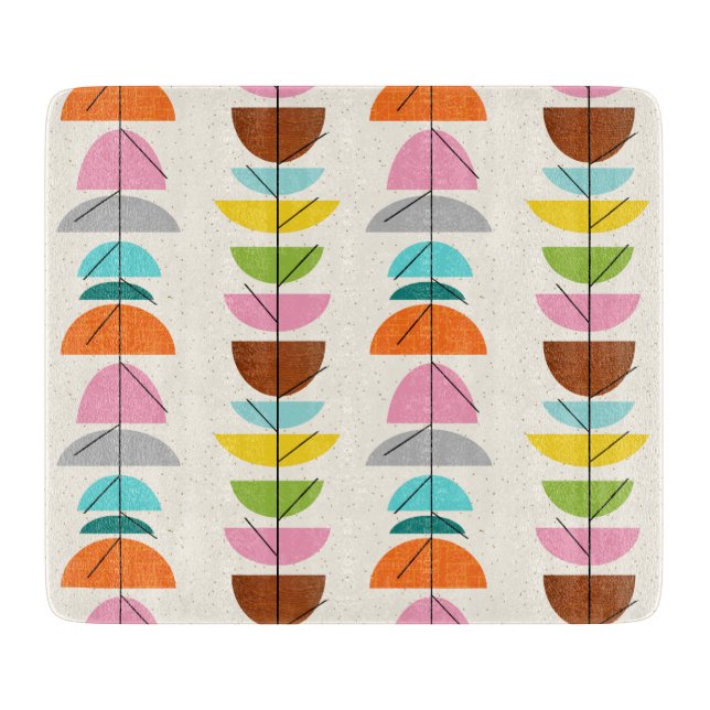 Retro Colourful Nests Cutting Board (Front)