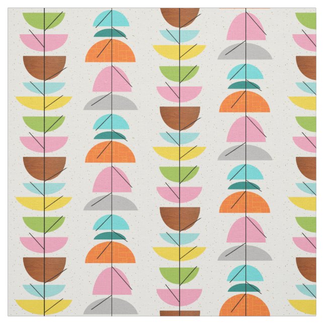 Retro Colourful Nests Fabric (Swatch)