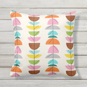 Retro Colourful Nests Outdoor Pillow