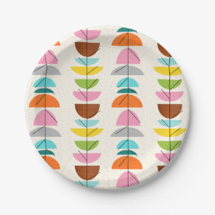 Retro Colourful Nests Paper Plate
