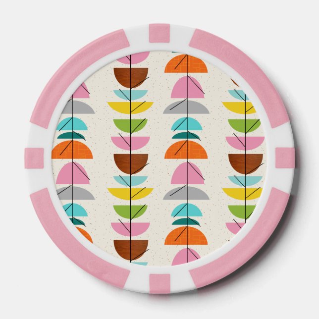 Retro Colourful Nests Poker Chips (Front)