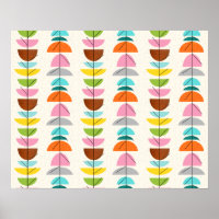 Retro Colourful Nests Poster