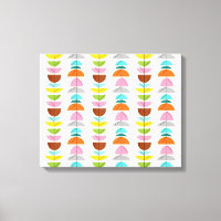 Retro Colourful Nests Stretched Canvas Print