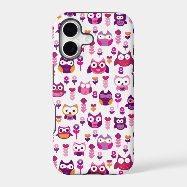 retro colourful owl bird pattern (Back)