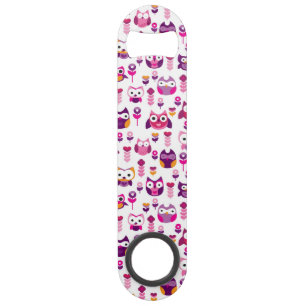 retro colourful owl bird pattern