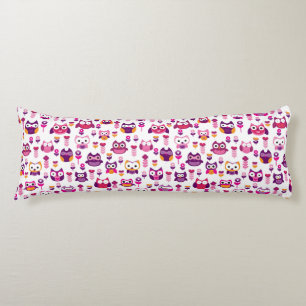 retro colourful owl bird pattern body cushion