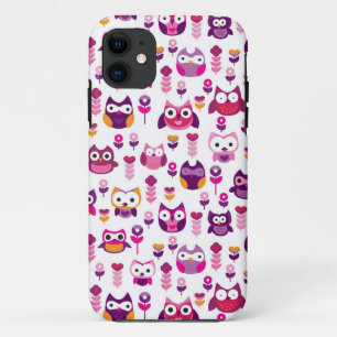 retro colourful owl bird pattern iPhone 11 case