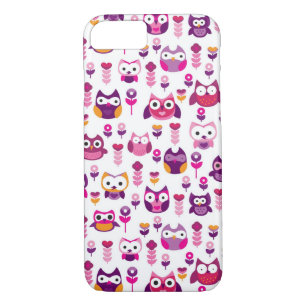 retro colourful owl bird pattern iPhone 8/7 case