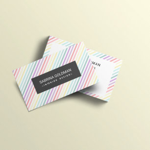 Retro Colourful Pastel rainbow Colours   Business Card