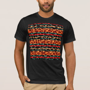 Retro colourful pattern leopard fur texture T-Shirt