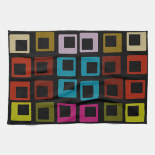 Retro Colourful Pattern Seamless Art Tea Towel
