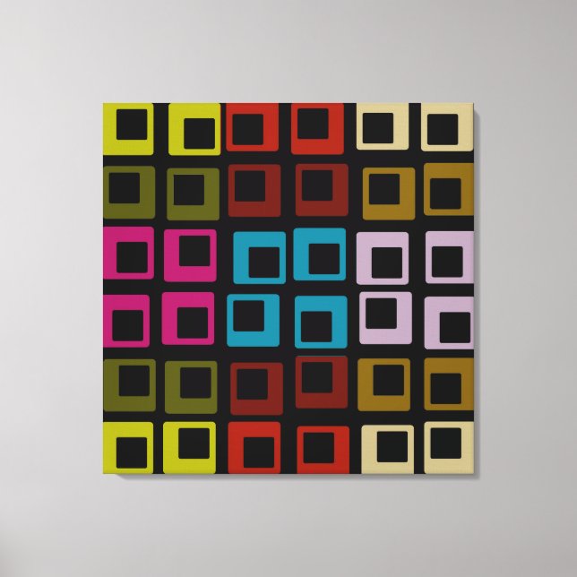 Retro Colourful Pattern Seamless  - Wrapped Canvas (Front)