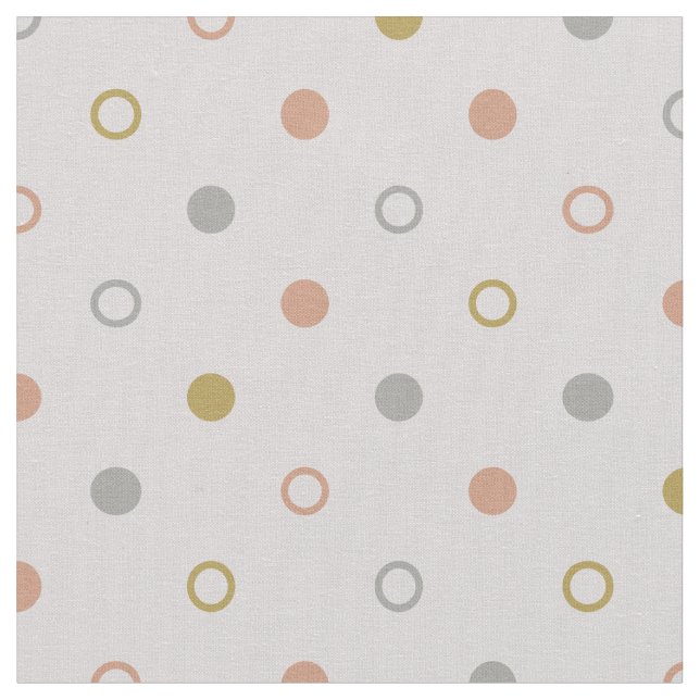 Retro colourful polka dots geometric pattern fabric (Close Up)