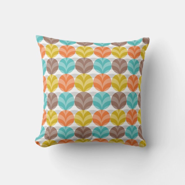 Retro Colourful Polka Dots Pattern Cushion (Front)