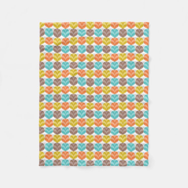 Retro Colourful Polka Dots Pattern Fleece Blanket (Front)